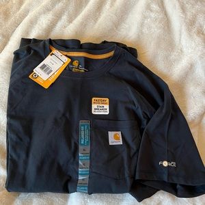 Carhartt Force FastDry Relaxed Fit Short Sleeve Navy Blue XL Shirt